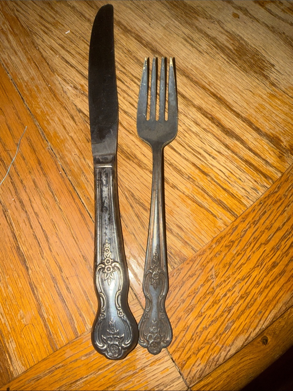 Ornate Black Flatware Set - Decorative Knife and Fork